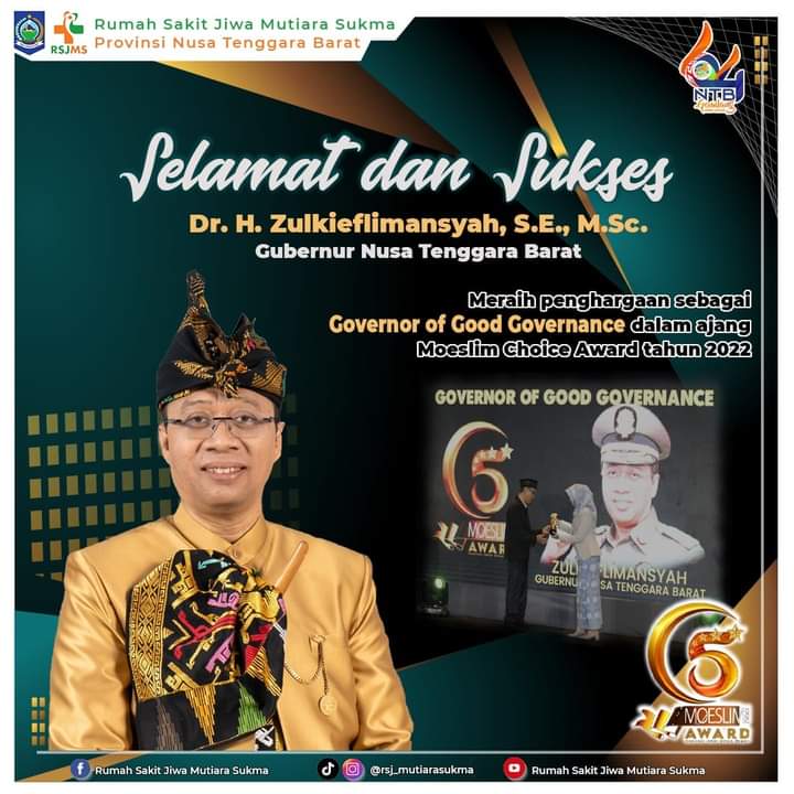 GUBERNUR MENDAPATKAN PENGHARGAAN SEBAGAI GOVERNOR OF GOOD GOVERNANCE